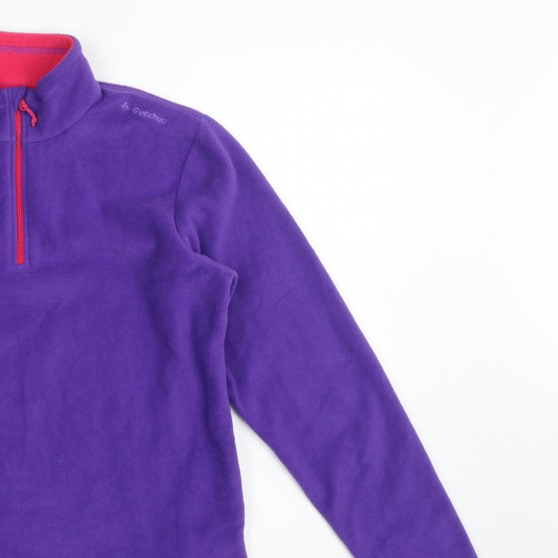 Quechua Girls Purple 14 Years Fleece 1/4 Zip Pullover Sweatshirt