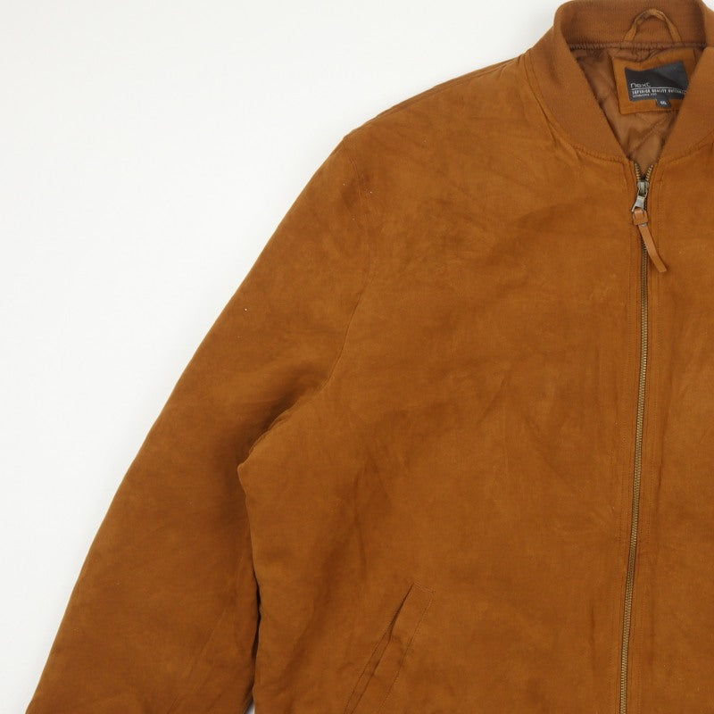 Next Men's Brown 4XL Bomber Jacket Quilted Lined Full Zip