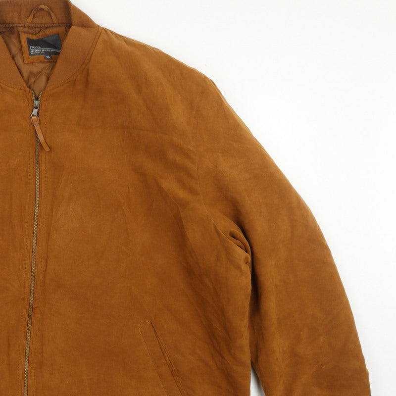 Next Men's Brown 4XL Bomber Jacket Quilted Lined Full Zip