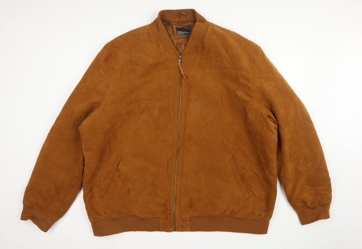 Next Men's Brown 4XL Bomber Jacket Quilted Lined Full Zip