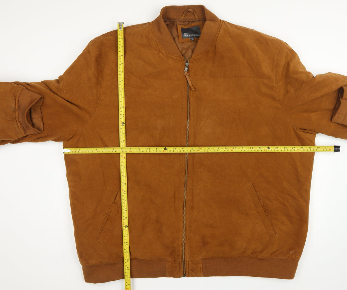 Next Men's Brown 4XL Bomber Jacket Quilted Lined Full Zip