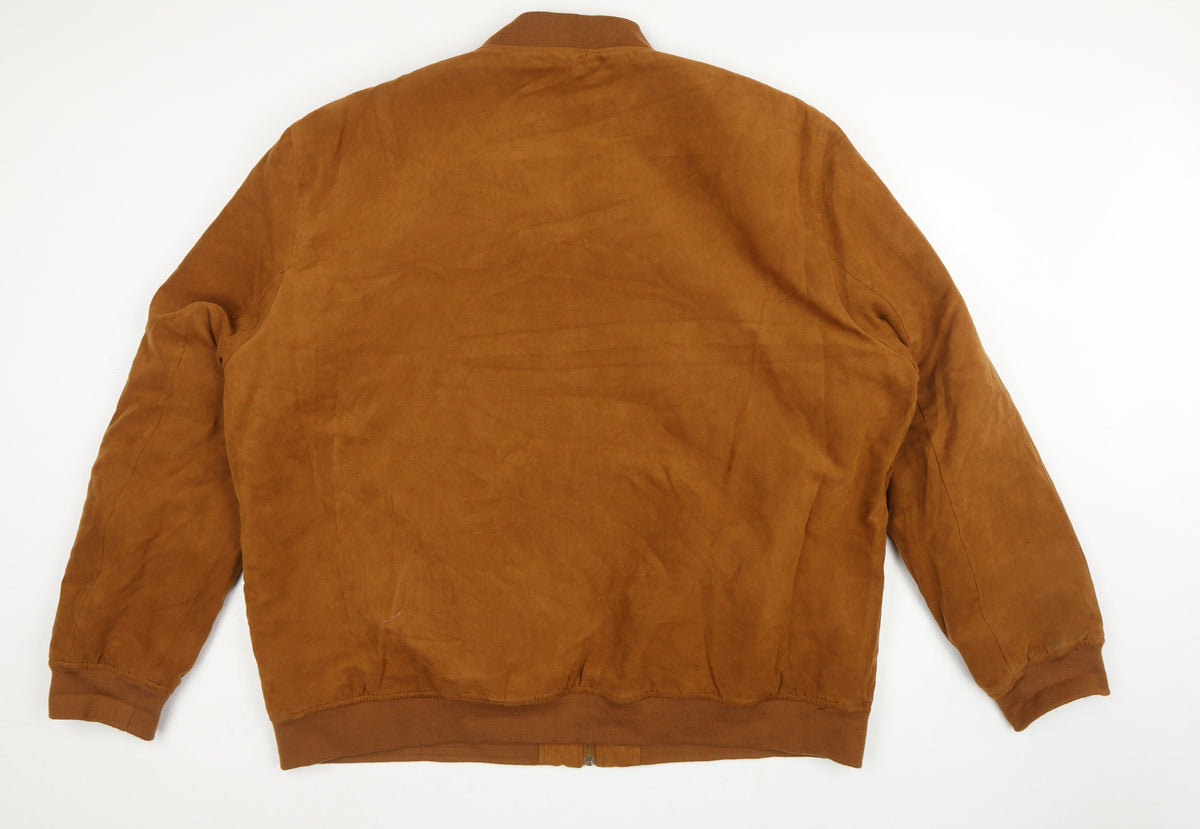 Next Men's Brown 4XL Bomber Jacket Quilted Lined Full Zip