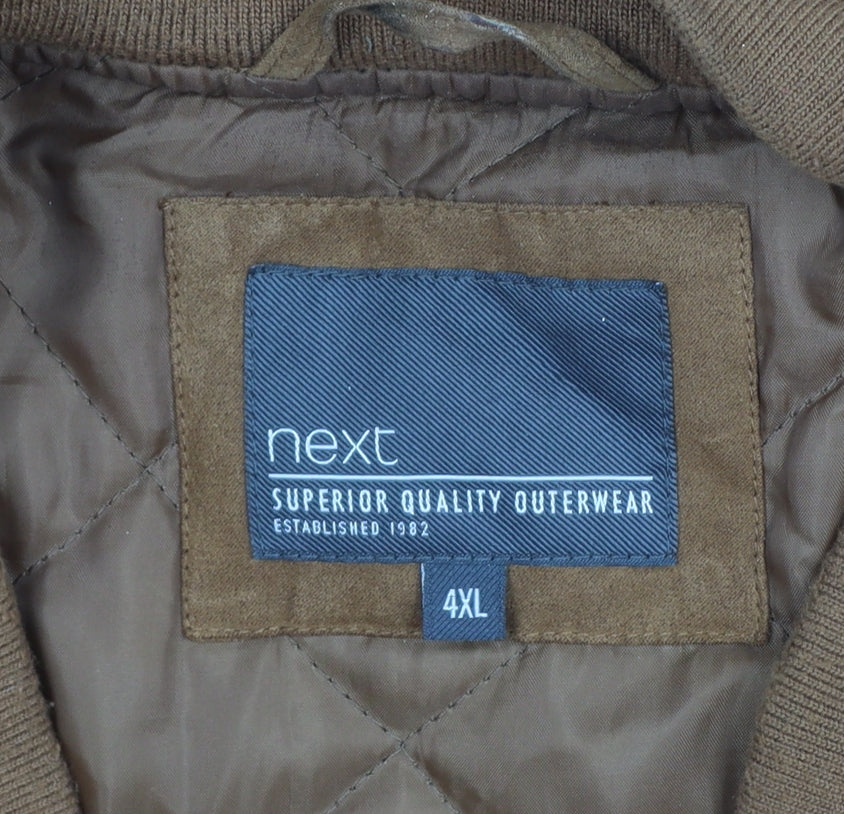 Next Men's Brown 4XL Bomber Jacket Quilted Lined Full Zip