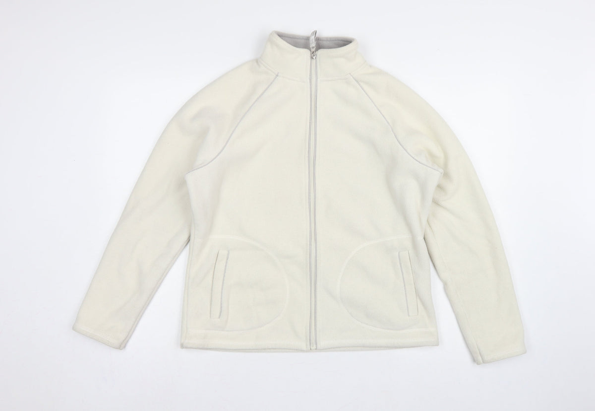 Bhs Women’s Ivory UK 14 Fleece Full Zip Basic Jacket Pockets