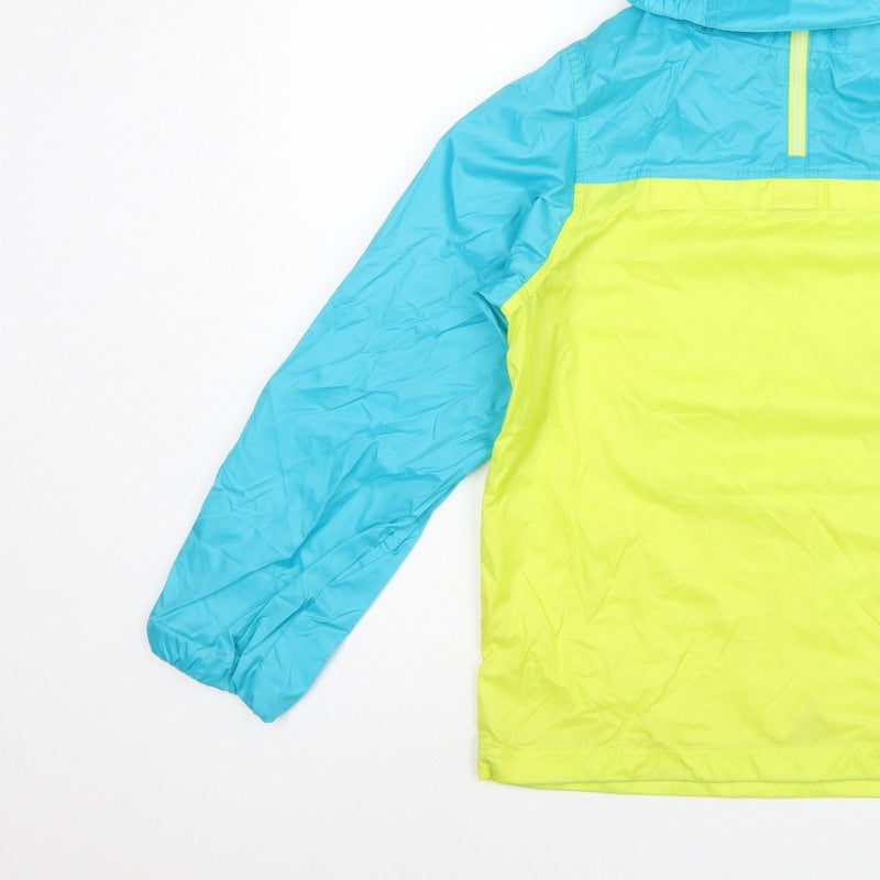 L.L.Bean Teens Blue Yellow L 14-16 Hooded Anorak Jacket