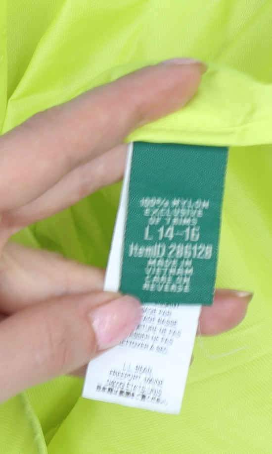 L.L.Bean Teens Blue Yellow L 14-16 Hooded Anorak Jacket