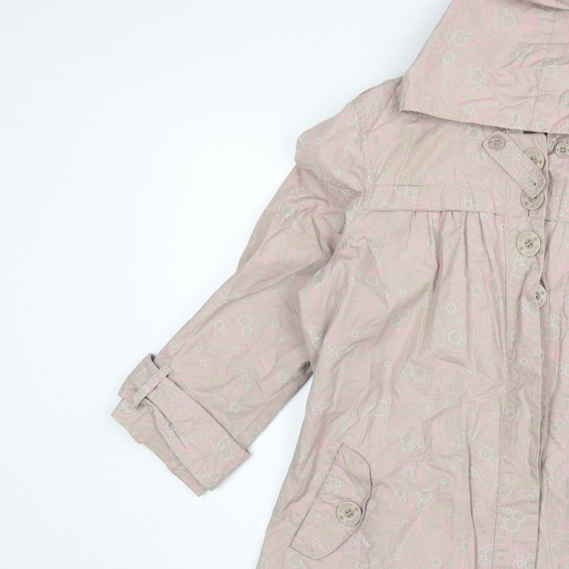 Hooch Teens Pink Size 14 Hooded Long Rain Coat Geometric