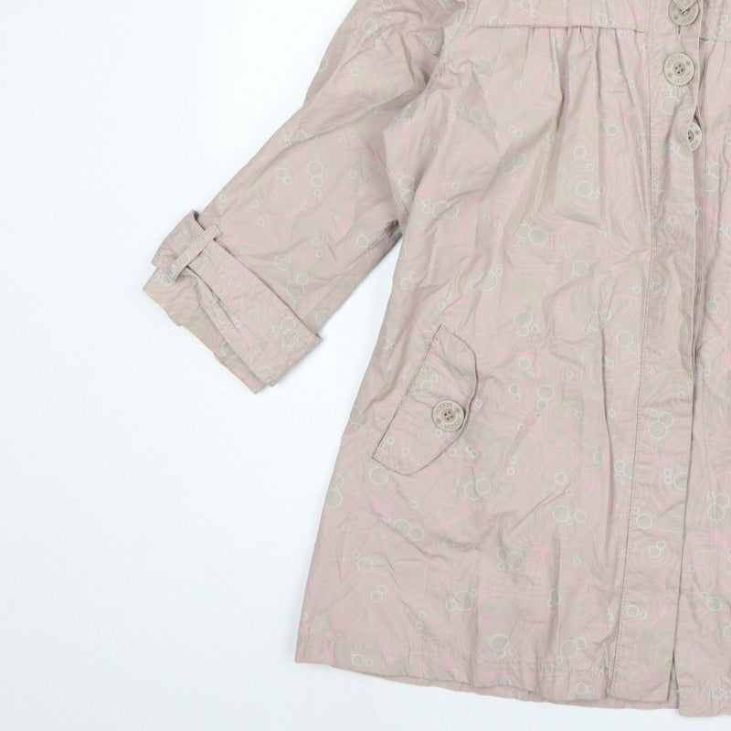 Hooch Teens Pink Size 14 Hooded Long Rain Coat Geometric