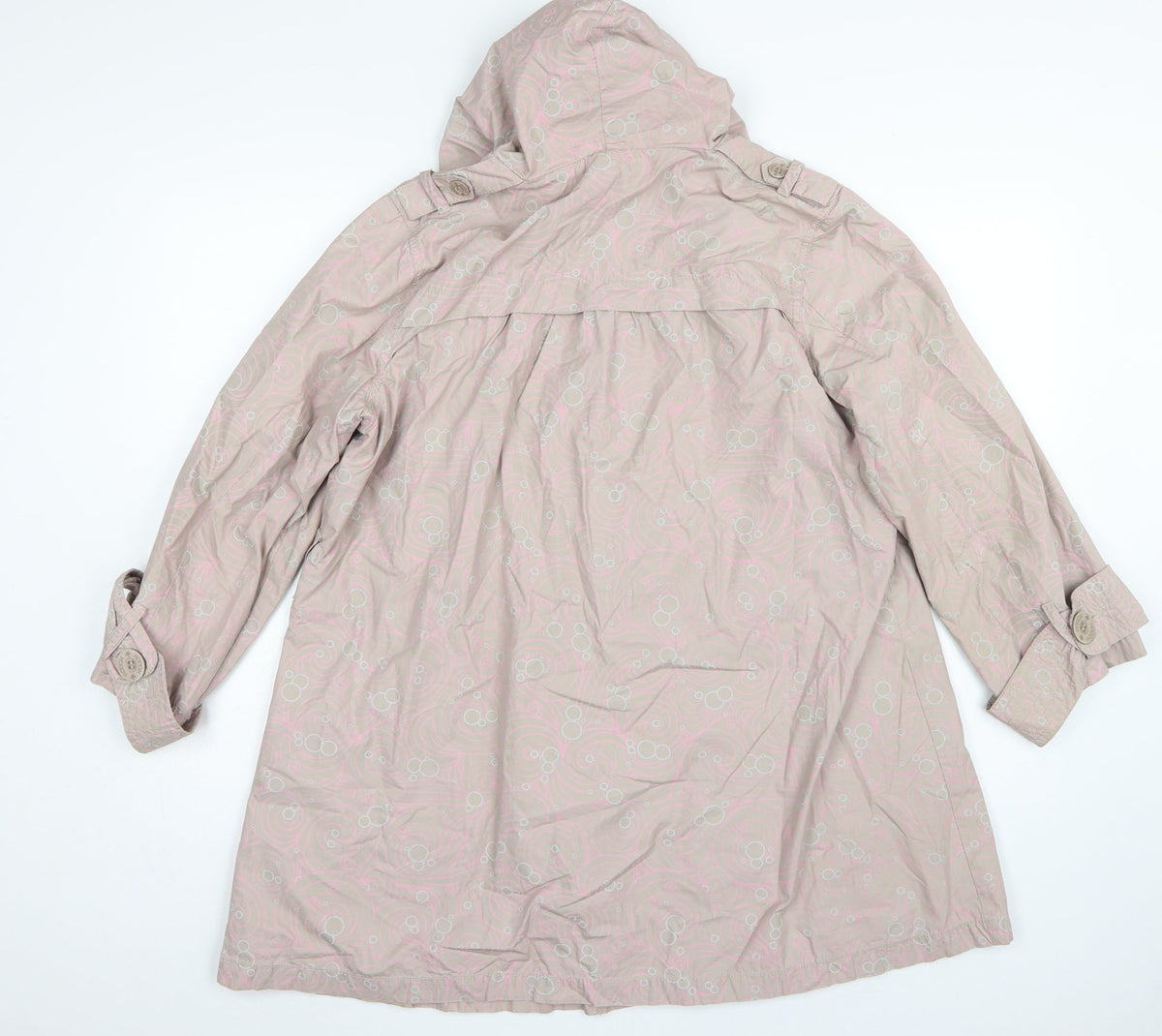 Hooch Teens Pink Size 14 Hooded Long Rain Coat Geometric