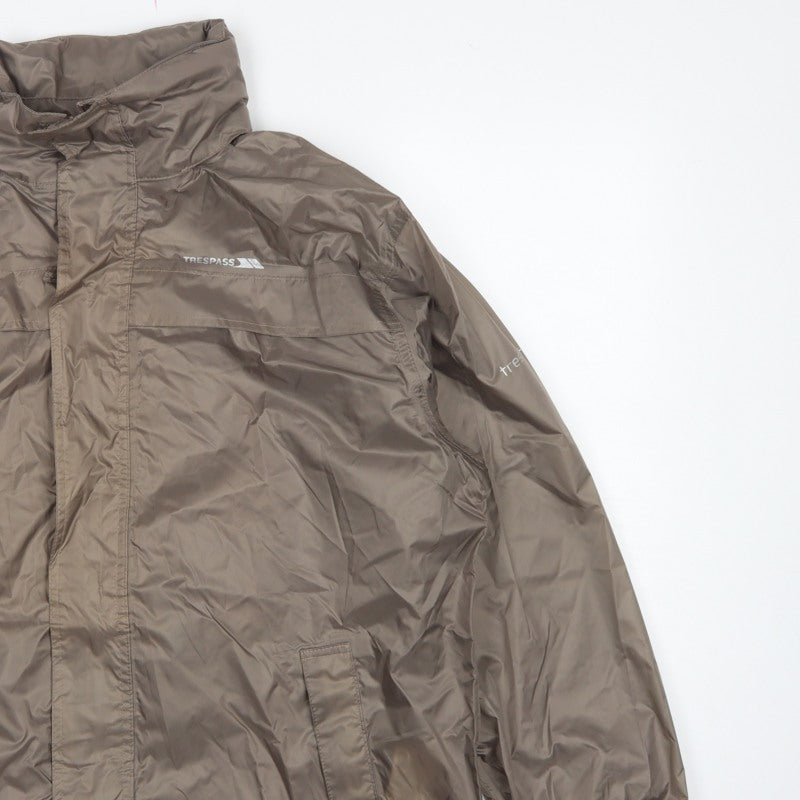 Trespass Men Brown S Waterproof Packaway Rain Jacket Windproof