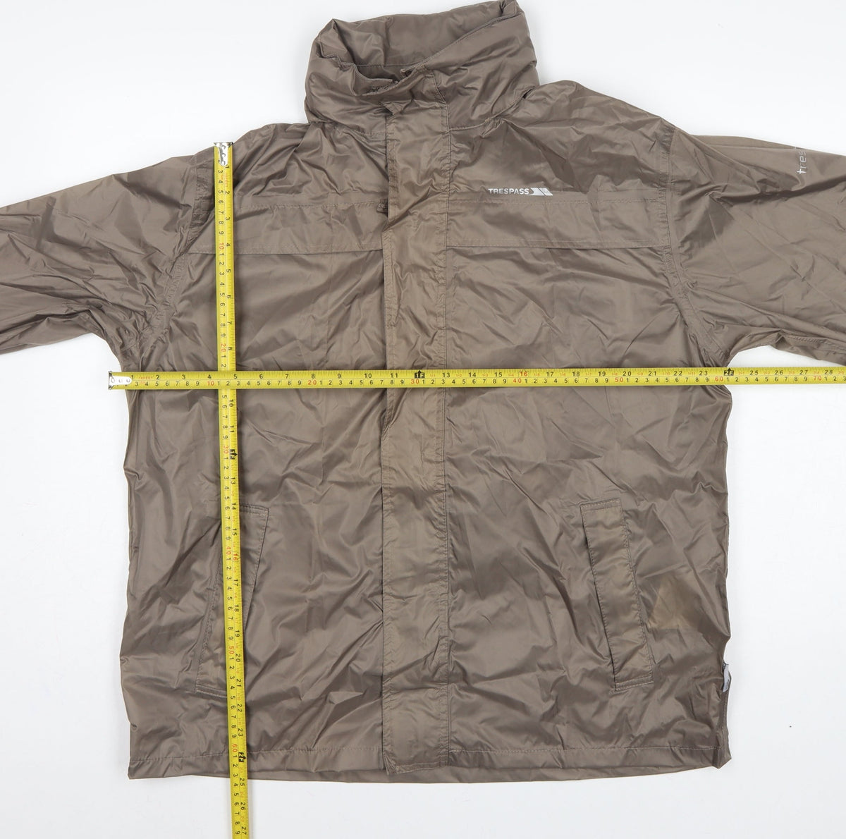 Trespass Men Brown S Waterproof Packaway Rain Jacket Windproof