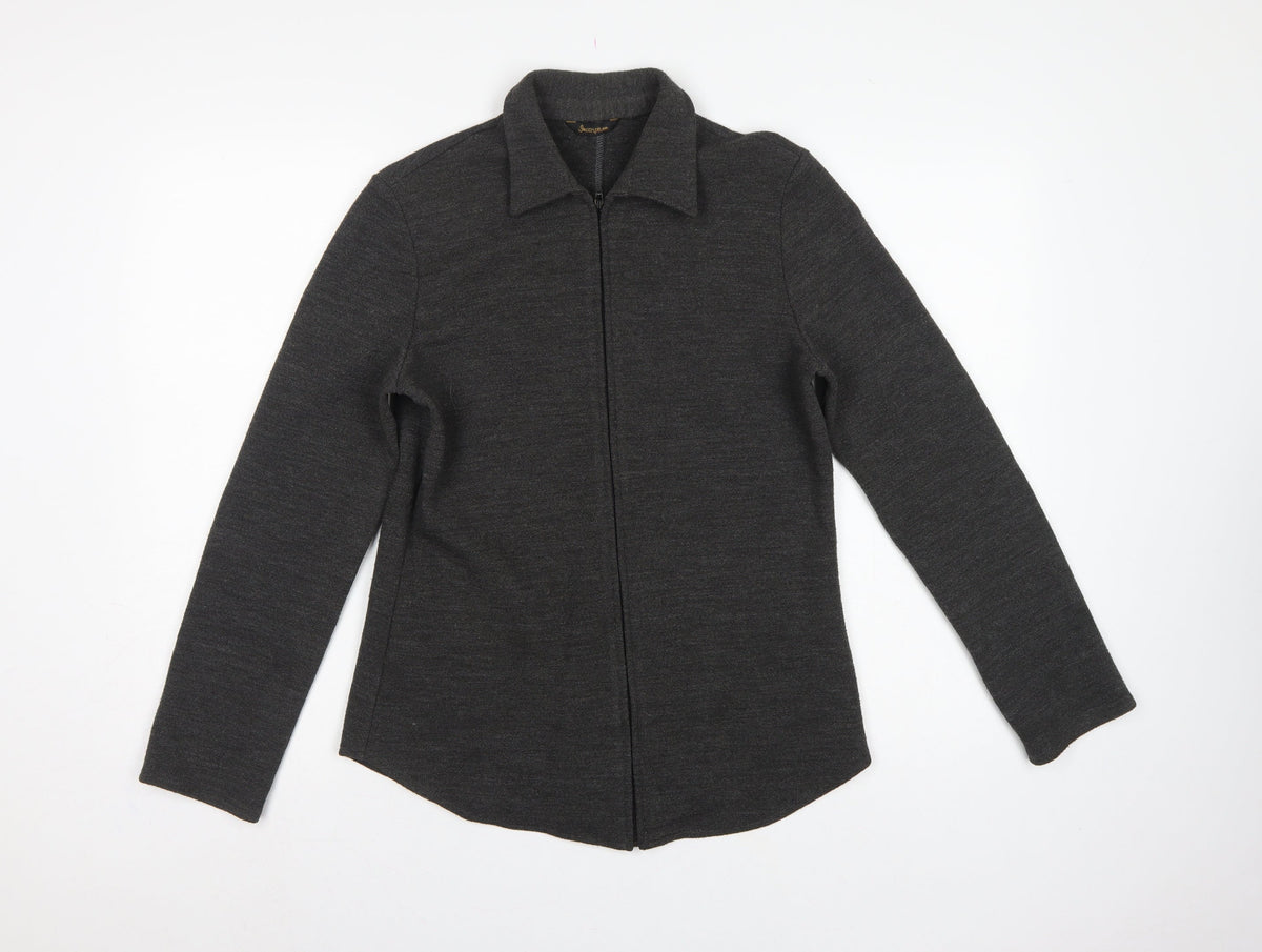 Inscription Women’s Grey UK 10 Knit Full Zip Collared Jacket