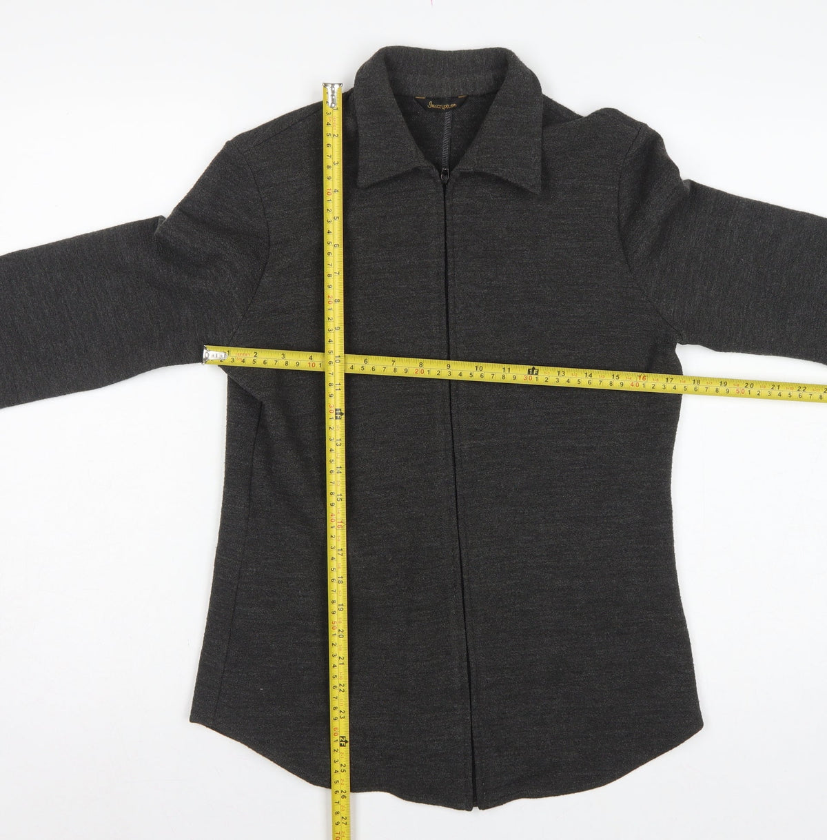 Inscription Women’s Grey UK 10 Knit Full Zip Collared Jacket