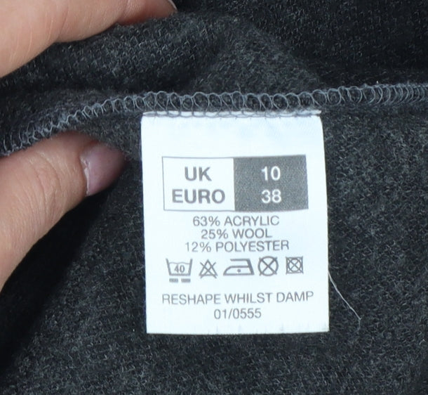 Inscription Women’s Grey UK 10 Knit Full Zip Collared Jacket