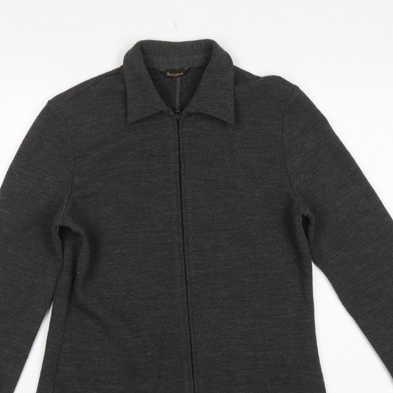 Inscription Women’s Grey UK 10 Knit Full Zip Collared Jacket