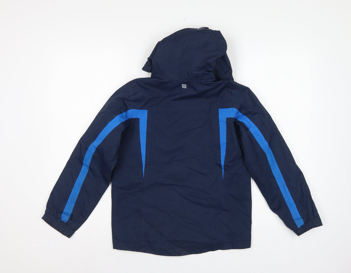 Mountain Warehouse Boys Blue 9-10 Years Waterproof Hooded Rain Jacket
