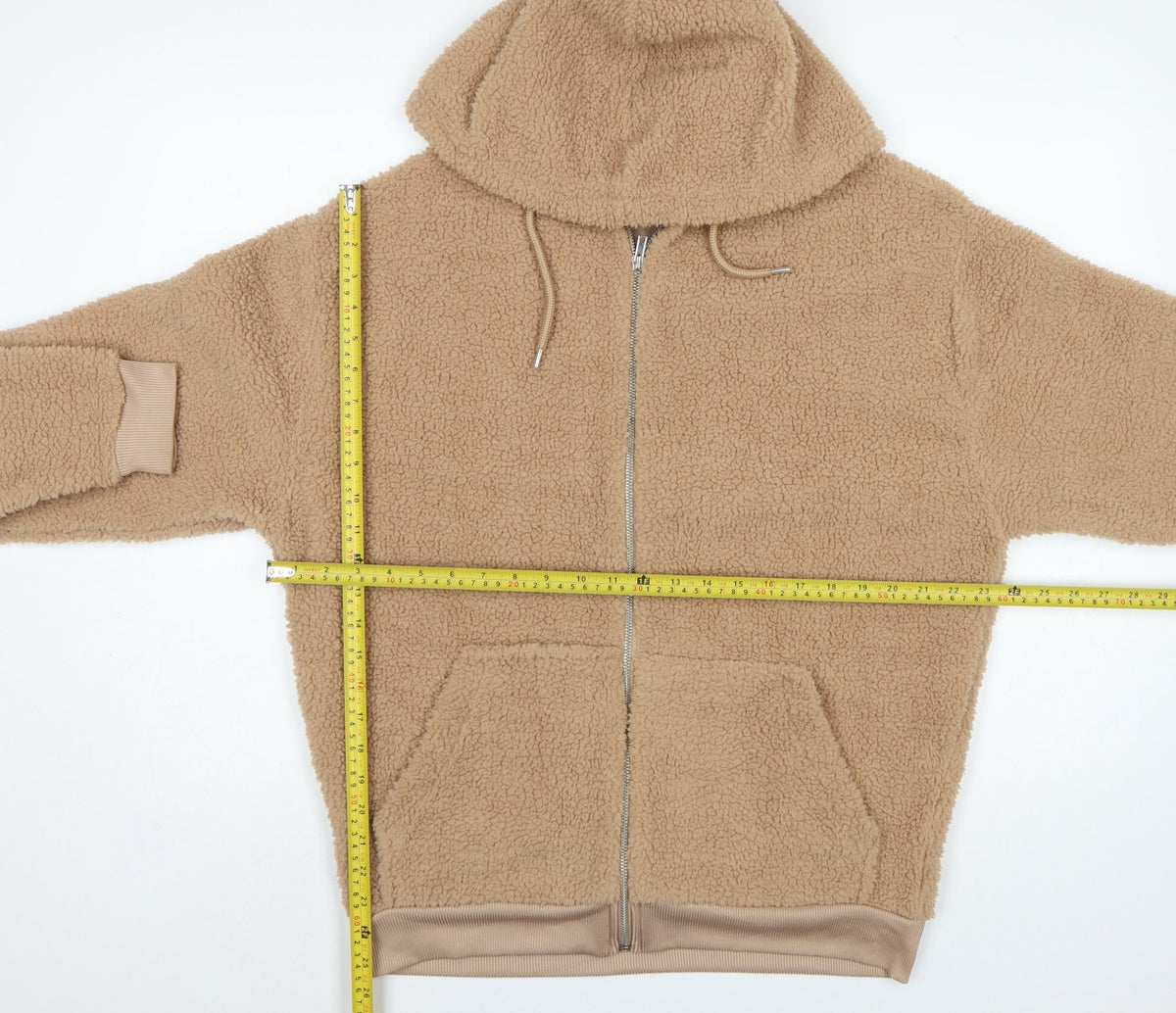 ASOS Design Women’s Beige XS Teddy Fleece Hooded Zip Jacket