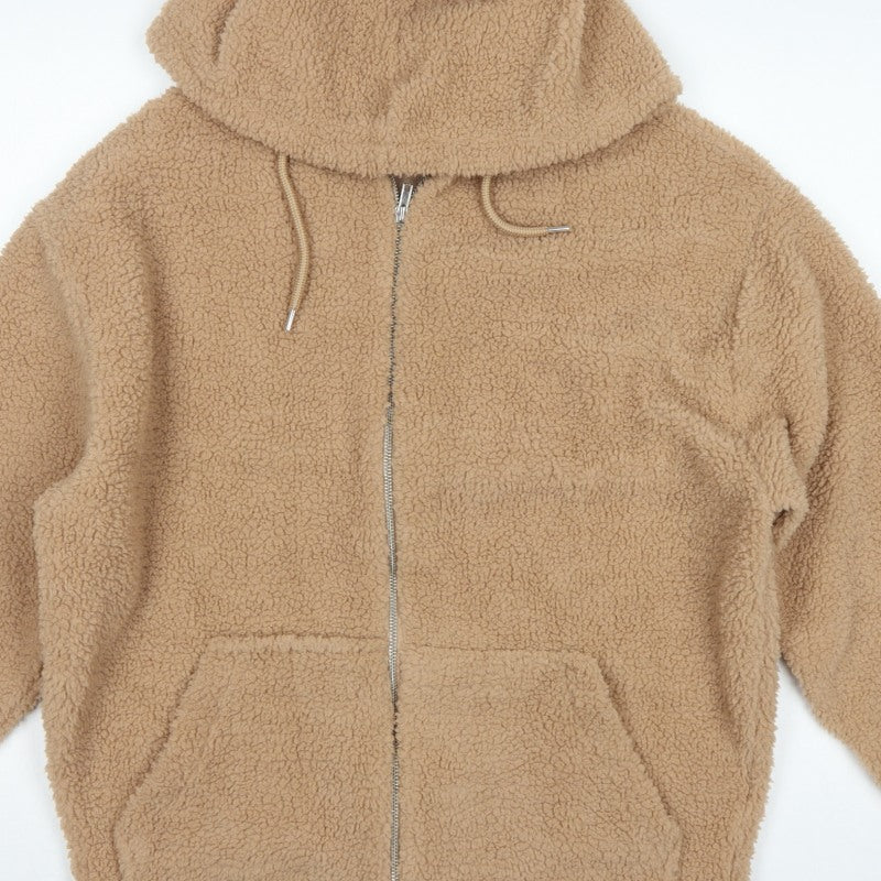 ASOS Design Women’s Beige XS Teddy Fleece Hooded Zip Jacket
