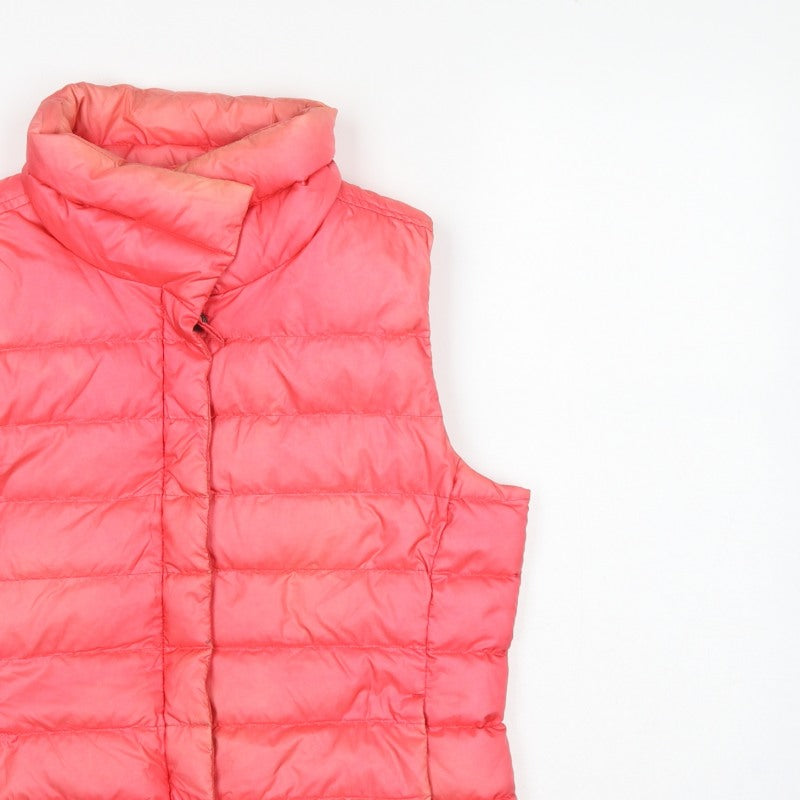 Timberland Women Pink L Quilted Down Puffer Gilet Waistcoat