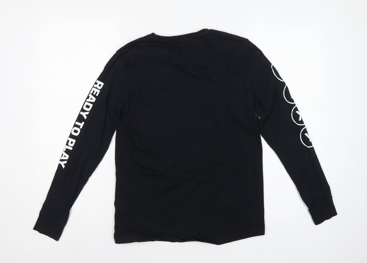 Xbox Boys Black 12 Years Long Sleeve Sequin Logo T-Shirt Top