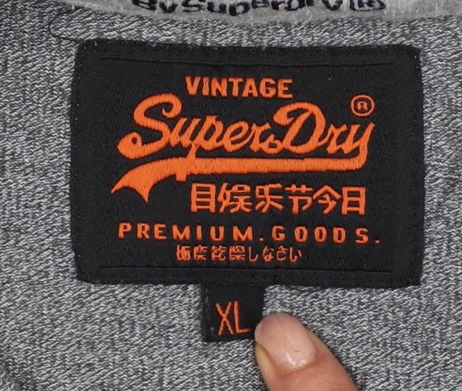 Superdry Women’s Grey XL Logo Graphic Jersey T-Shirt Short Sleeve