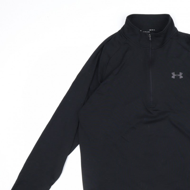 Under Armour Men Black L Athletic 1/4 Zip Long Sleeve Pullover
