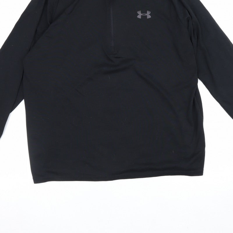 Under Armour Men Black L Athletic 1/4 Zip Long Sleeve Pullover
