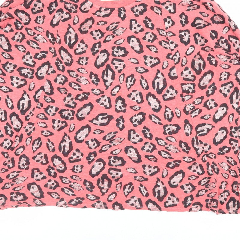 Postcard from Brighton Women Pink Leopard Print Knit Jumper Size S