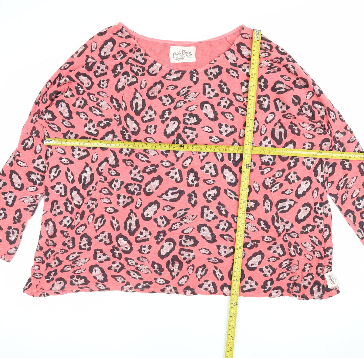 Postcard from Brighton Women Pink Leopard Print Knit Jumper Size S