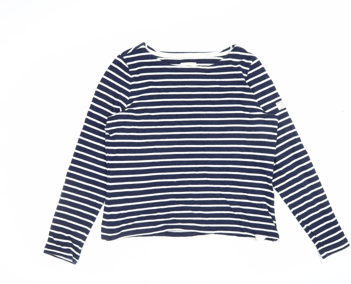 Joules Women’s Blue UK 12 Striped Cotton Breton Long Sleeve T-Shirt