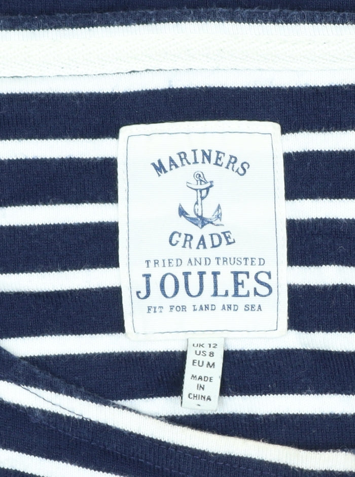 Joules Women’s Blue UK 12 Striped Cotton Breton Long Sleeve T-Shirt