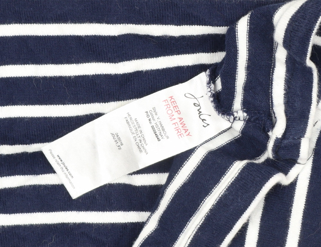 Joules Women’s Blue UK 12 Striped Cotton Breton Long Sleeve T-Shirt