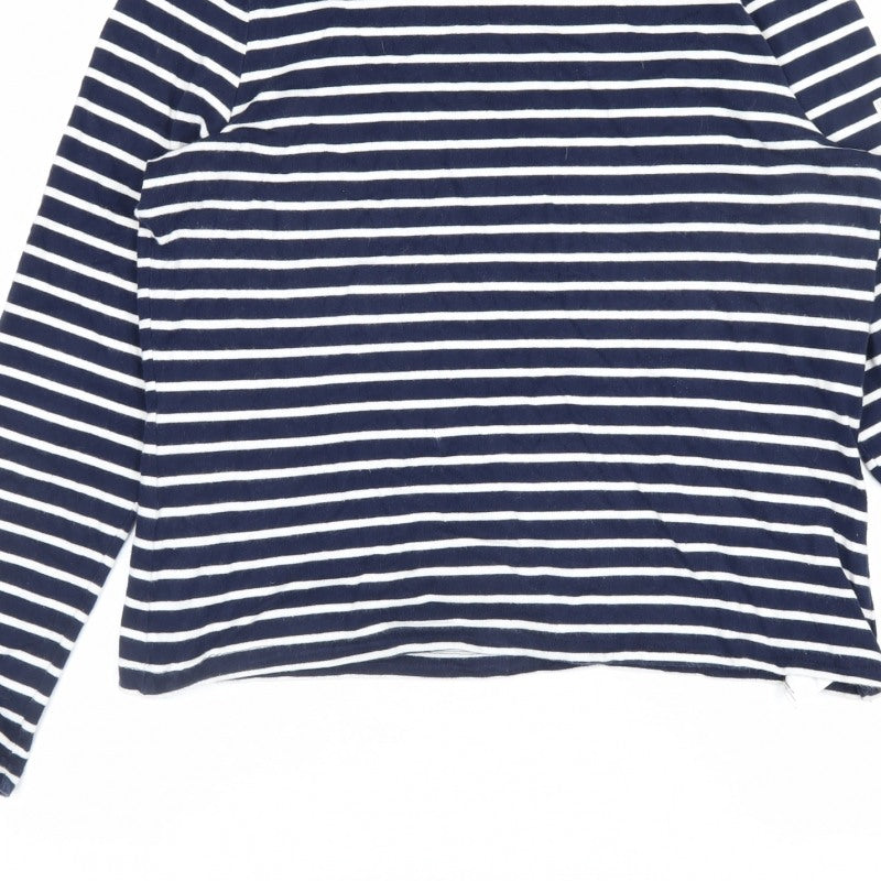 Joules Women’s Blue UK 12 Striped Cotton Breton Long Sleeve T-Shirt