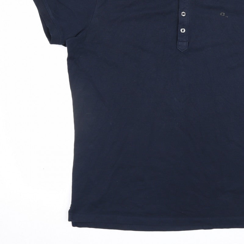 Additional view of Diesel Men’s Navy Blue XL Short Sleeve Logo Polo Shirt