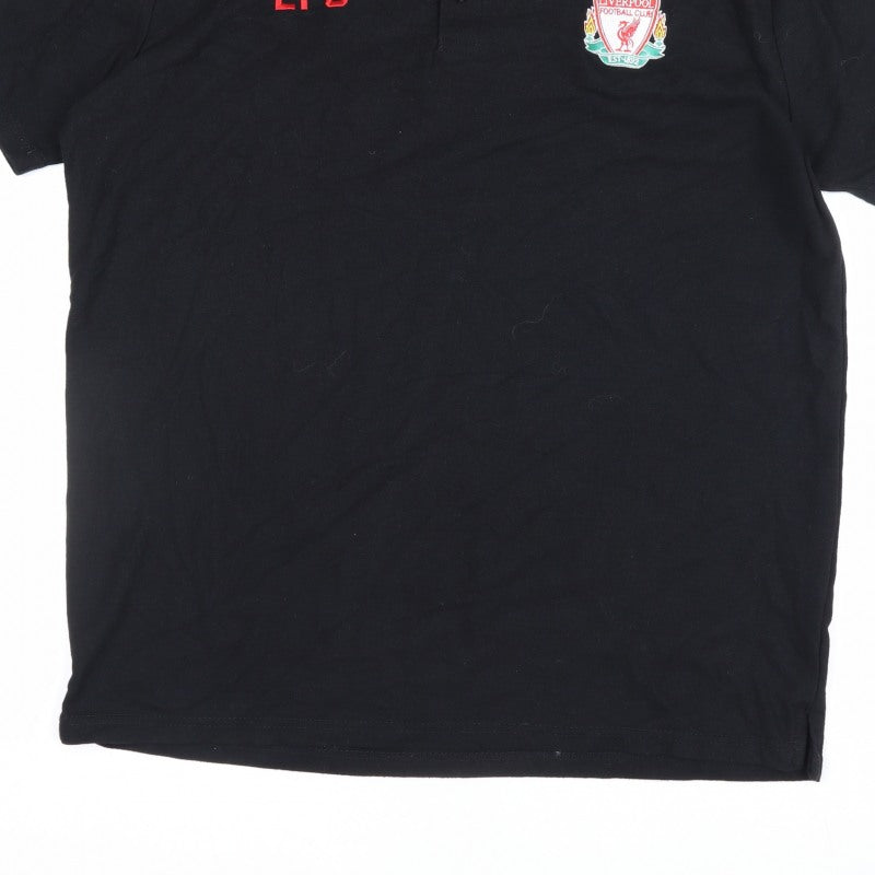 Additional view of Liverpool FC Men’s Black XL Embroidered Football Polo Shirt