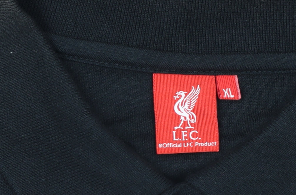Additional view of Liverpool FC Men’s Black XL Embroidered Football Polo Shirt