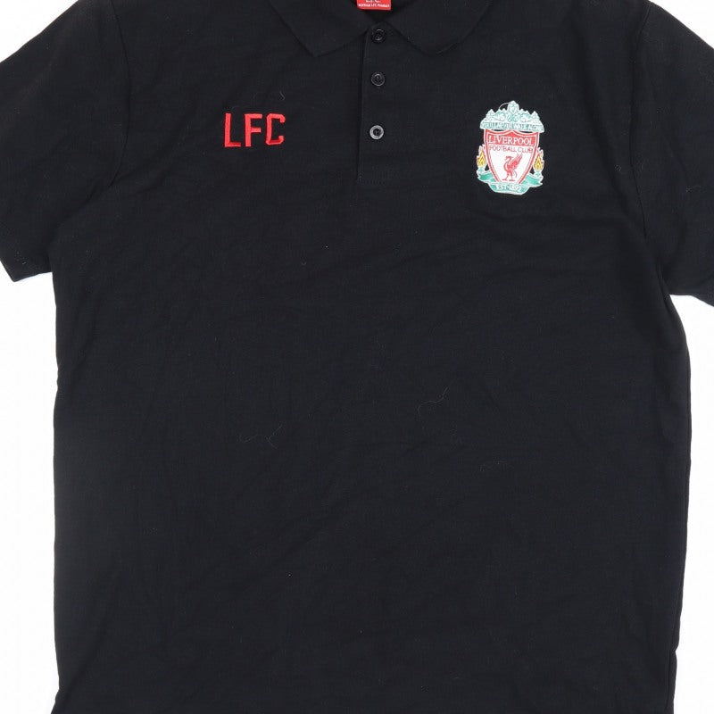 Additional view of Liverpool FC Men’s Black XL Embroidered Football Polo Shirt