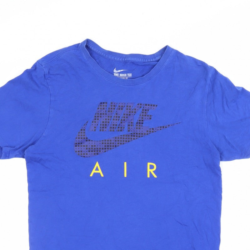 Nike Boys Blue S Athletic Fit Nike Air Logo Jersey T-Shirt