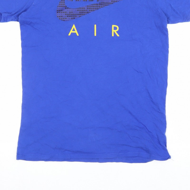 Nike Boys Blue S Athletic Fit Nike Air Logo Jersey T-Shirt