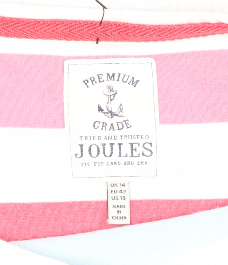 Joules Women’s Multicoloured UK 14 Striped Cotton T-Shirt Dress
