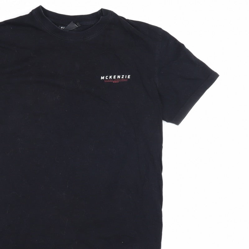 McKenzie Men’s Black S Logo Crew Neck Short Sleeve T-Shirt