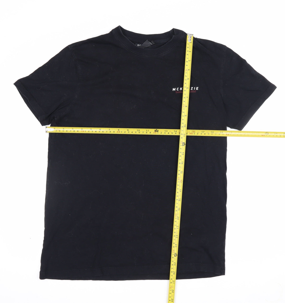 McKenzie Men’s Black S Logo Crew Neck Short Sleeve T-Shirt