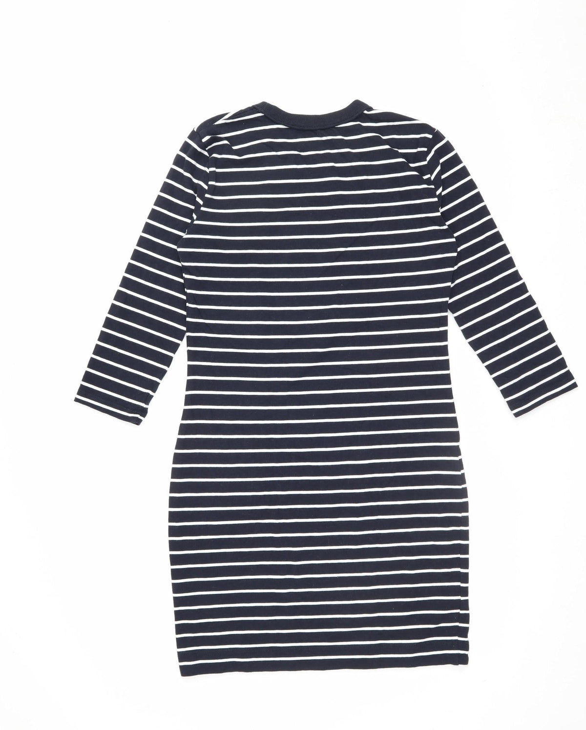 French Connection Women Black White Stripe Jersey Jumper Dress UK 10