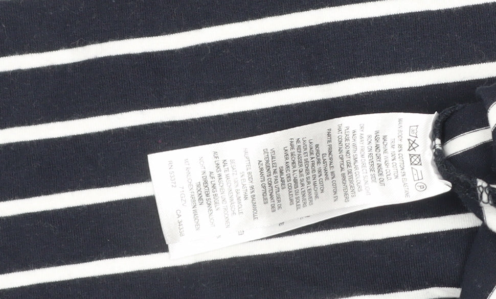 French Connection Women Black White Stripe Jersey Jumper Dress UK 10