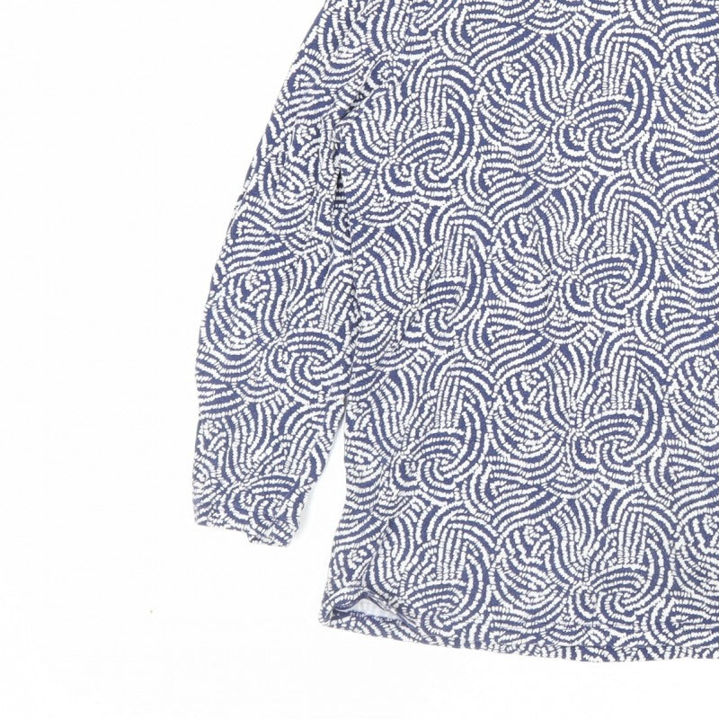 Eastex Women Blue Paisley V-Neck Long Sleeve Lined Blouse UK 12
