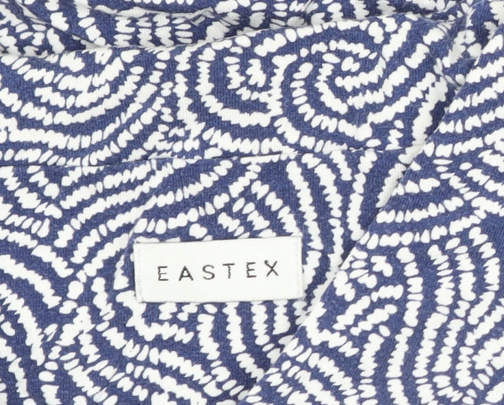Eastex Women Blue Paisley V-Neck Long Sleeve Lined Blouse UK 12