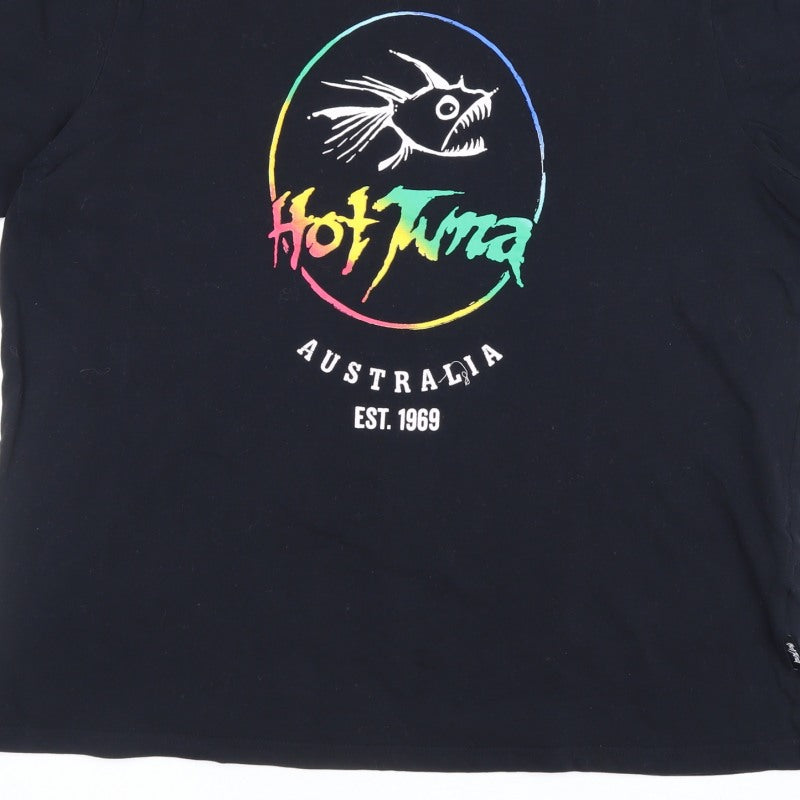 Hot Tuna Men's Black XL Fish Graphic Surfwear T-Shirt