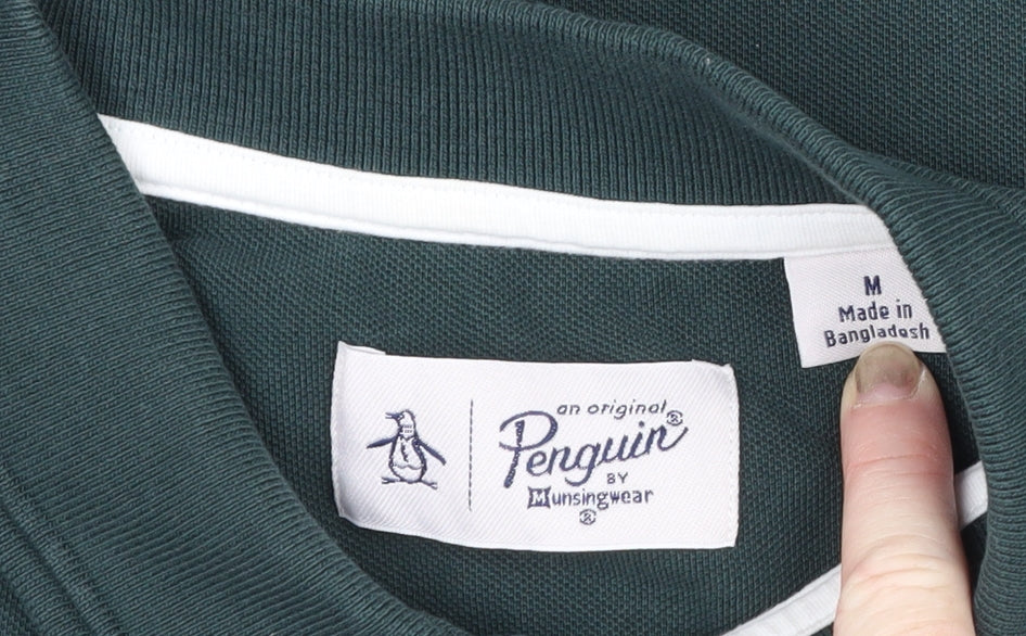 Additional view of Original Penguin men’s green m classic embroidered logo polo shirt
