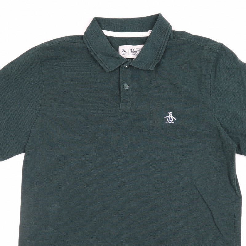 Additional view of Original Penguin men’s green m classic embroidered logo polo shirt