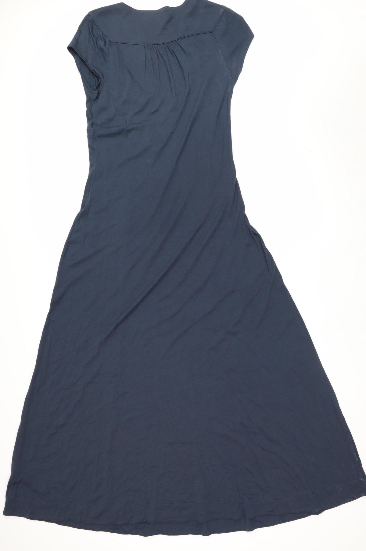 Jigsaw Women’s Navy Blue M Modal Cotton Ruched Empire Maxi Dress